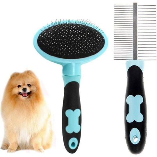 2PCS Dog Grooming Comb Brush Dogs Grooming Comb Cats Grooming Brushes Metal Comb for Small Dogs and Cats - Readcly