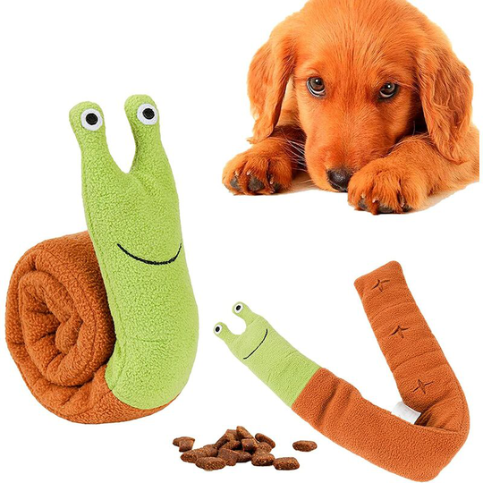 1PCS Dog Toys for Boredom, Squeaky Dog Toys for Puzzle & Foraging Instinct Training, Snail Interactive - Muff