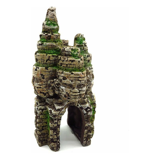 Aquarium Cave Decoration, Angkor Wat Buddha Statue Building Decoration Fish Tank Hideout, Used For Retro Small Fish Tank Decoration, 20 x 7.5 x 9cm