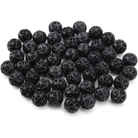 50 Pack Bio Porous Bio Ball Filter Media Water Filtration Material Cotton for Aquariums (16mm)