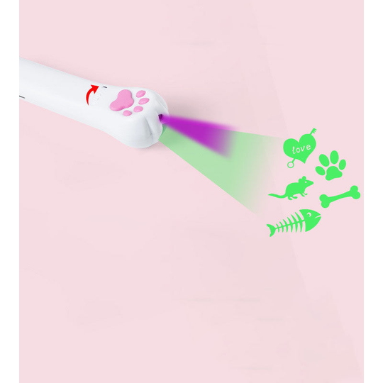 Interactive cat toy usb rechargeable with 5 patterns 13*3.5*3cm (green light) - Muff