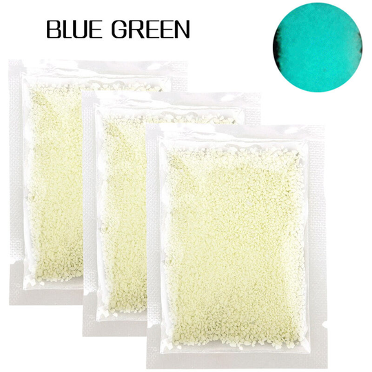 Asupermall - Colorful Beautiful Fluorescent Sand Glow in the Dark Home Decorating Luminous Supplies, Blue green - Blue green