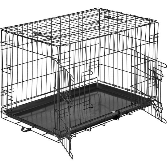 tectake Dog crate collapsible - dog cage, pet carrier, puppy crate - 76 x 47 x 51 cm