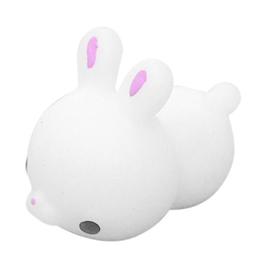 Asupermall - Rabbit with Round Eye Colorful Adorable Cute Animal Hand Wrist Squeezing Fidget Toys Squishy Mini Stress Relief Squeeze Doll Slow Risng