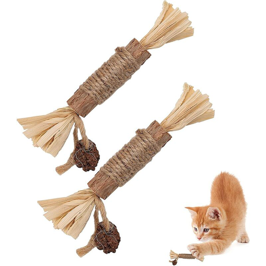 2 Pieces Catnip Toys Cat Teeth Cleaning Chew Sticks Cat Chew Toys for Indoor Cats Kitten Reduce Pressure and Loneliness