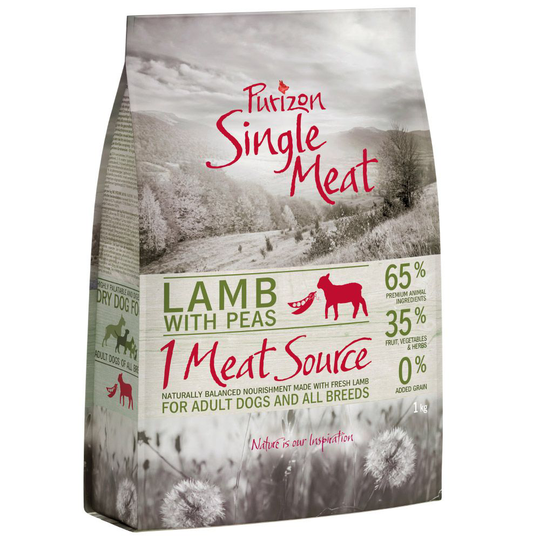 Purizon Single Meat Adult Dog - Grain-Free Lamb with Peas - 1kg
