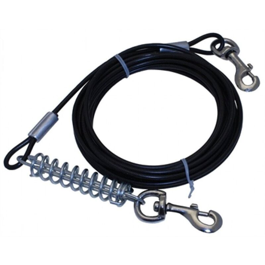 Tie Out Cable (One Size) (Black/Silver) - Black/Silver - Pet Gear