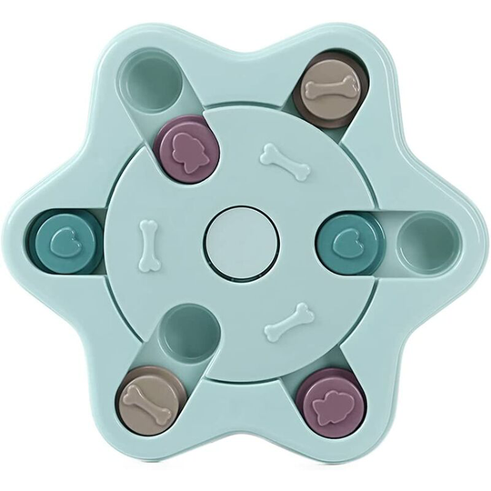 Dog Puzzle Feeding Toy, Dog Intelligence Toy, Educational Dog Toy, Interactive Dog Toy, (Hexagonal Blue) - Langray