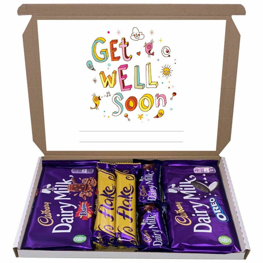 (Get Well Soon) Cadbury Chocolate Sweet Gift Hamper Box Present