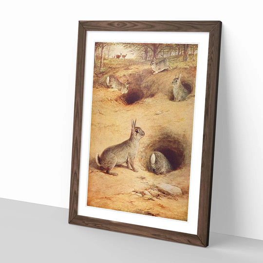 'Vintage Rabbits' by William Luker Framed Painting Print