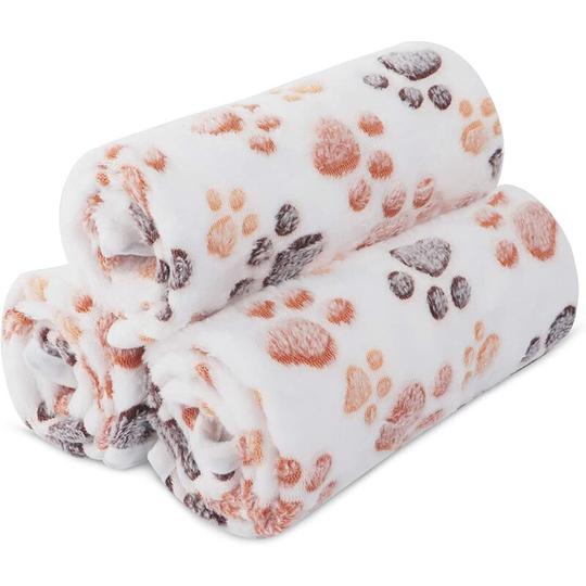 Soft Warm Animal Fleece Blanket Bed Mat Blanket Cushion Dog Puppy Animal Red 80x60cm 3pcs PS016 (60cmx40cm, 3PCS Beige)