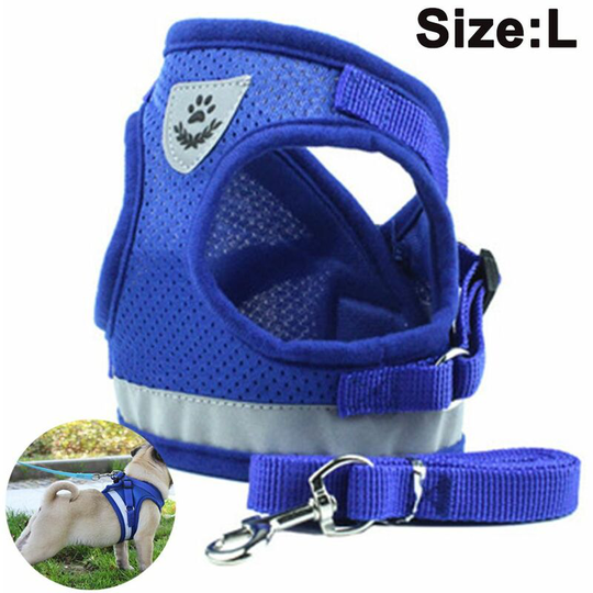 Dog Harness and Leash Set for Dogs, Soft Mesh Padded Harness for Puppies and Cats, Reflective Adjustable Breathable Chest Harness for Walking,