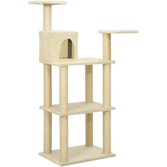Cat Tree with Sisal Scratching Posts Cream 119 cm Vidaxl Cream
