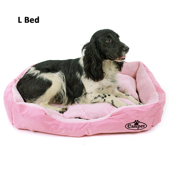 Large Dog Bed in Pink Faux Fur Fleece Easipet