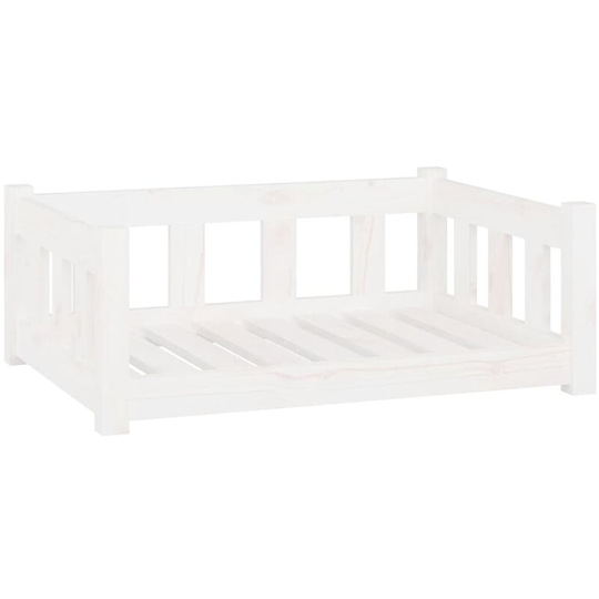 Dog Bed White 75.5x55.5x28 cm Solid Wood Pine Vidaxl White