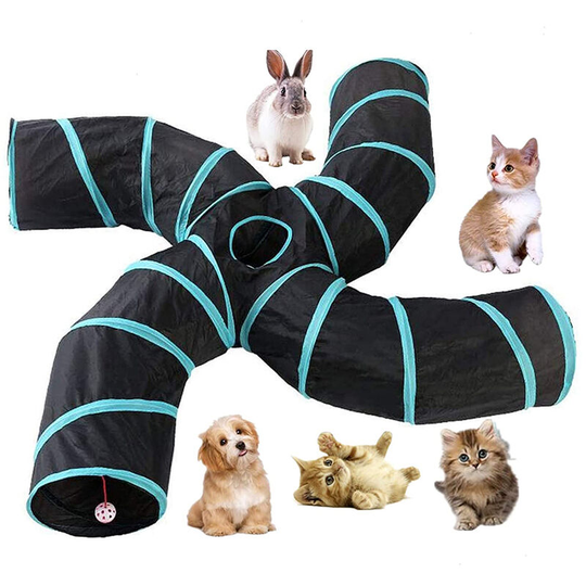 Cat Tunnel Pet Play Tunnels Collapsible Cube Tunnel Toy for Cats Dogs Rabbits Pets