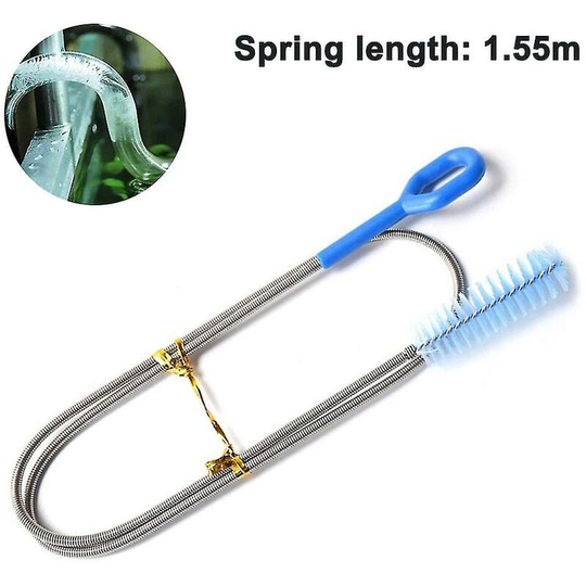 Extra Long Drain Cleaning Brush,1.55m,flexible Drain Cleaning Tool,Blue,11