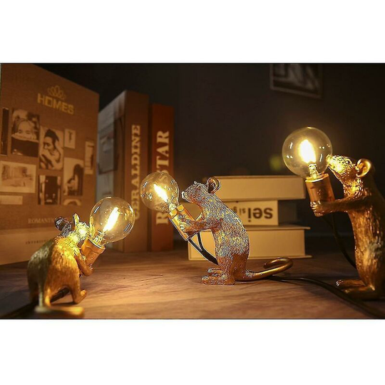 Deckon - Lamps modern led resin mouse table desk lamp night lights - Gold combination