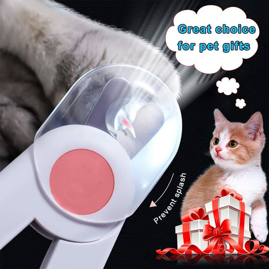 Cat Nail Clipper, led Blood Line Pet Nail Clippers, Professional Dog Claw Scissors, with Nail File, Splash Guard, for Small Hamster, Rabbits, Kitten
