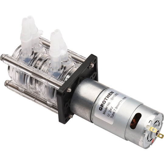 Grothen - Dosing Pump Dual Head Peristaltic Pump Water Liquid Pump Large Flow Rate Peristaltic Silicone Tube, 24V - 24V