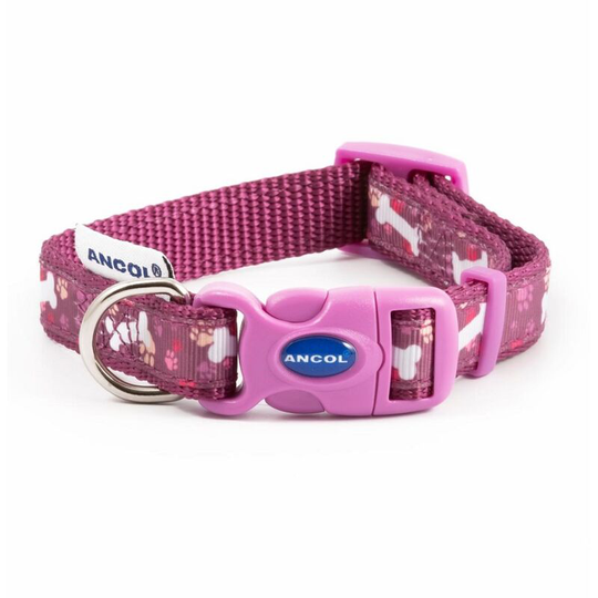 Fashion Bone Dog Collar (30cm) (Purple) - Purple - Ancol