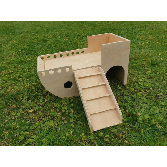 (Unpainted) LARGE BOAT PIRATE SHIP YACHT RABBIT HOUSE HIDEAWAY