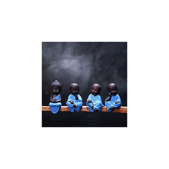 Set Of 4 Lucky Sitting Buddha Ornaments Home Decor Garden Ornaments