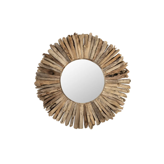 SUN - SEA WOOD ROUND MIRROR