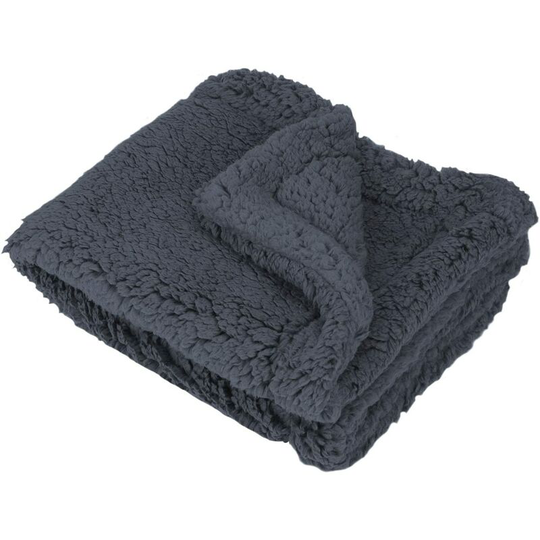 Fleece dog cover, soft pet cover, cat blanket, puppy cushion, pet bed (dark gray, 120 * 80cm)