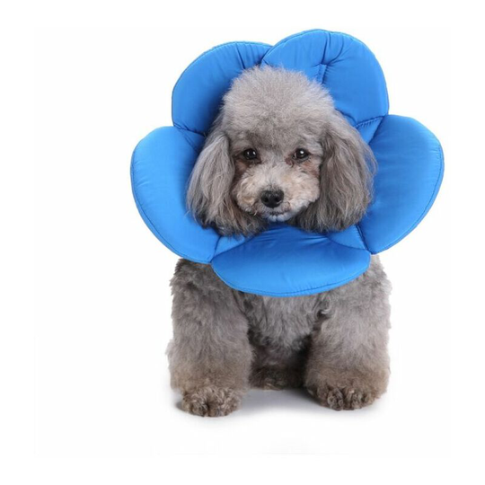 Comfortable Recovery Collar Protective Collar for Dogs Cats, Washable, Blue Flower,M