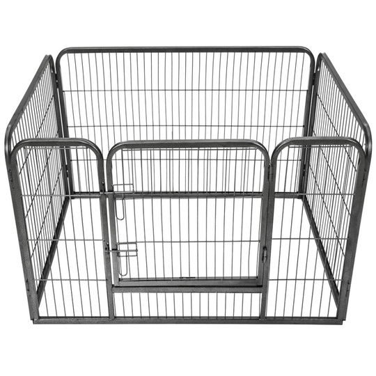 tectake Puppy playpen 4 corners - dog pen, dog playpen, puppy pen - grey