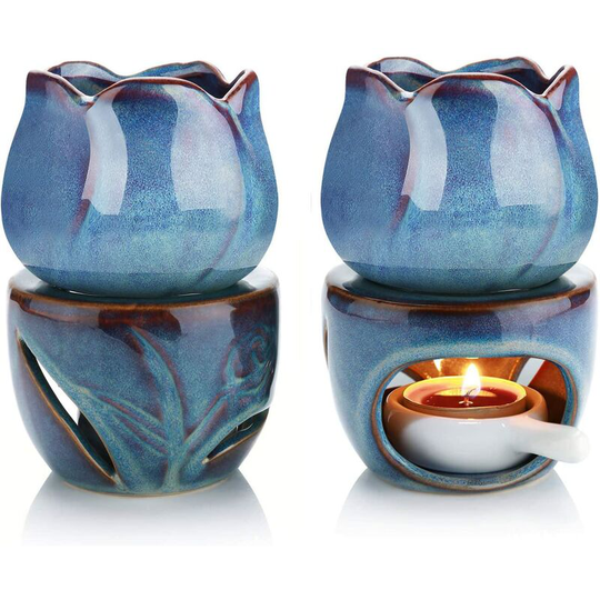 Aromatherapy Essential Oil Burner Ceramic Aroma Lamp Diffuser Decoration for Home Bedroom Pack of 2