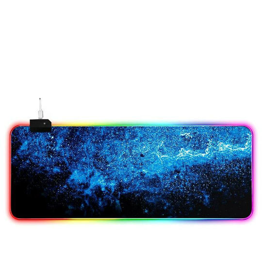 Rgb Gaming Mouse Pads Large 900 x 400 x 4 mm Oversized xxl Game Mousepad Waterproof Non-Slip Surface Mousepad for Computer Desk Gamer Blue