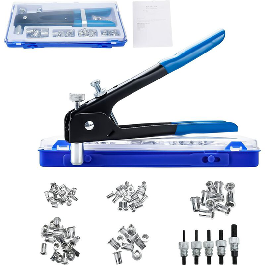 86Pcs Rivet Gun M3 M4 M5 M6 M8 Threaded Nut Rivet Plier Tool Threaded Insert Riveter Kit