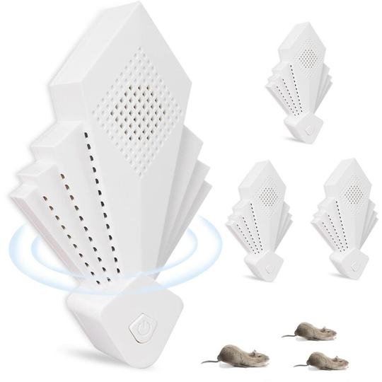 Heguyey - Ultrasonic Mosquito Repellent, 4 Packs Ultrasonic Insect Repellent - 3 Modes Indoor Ultrasonic Mice for Spiders, Ants, Flies, Cockroaches,