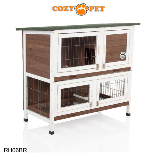 Rabbit Hutch 3ft by Cozy Pet Brown Guinea Pig Hutch Ferret Run RH06BR
