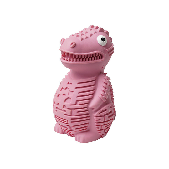 Indestructible Pet Dog Toy, Durable Crocodile Shaped Rubber Chew Toy, Interactive Toy for Small & Medium Dogs, Teeth Cleaning Toy, Green(pink)