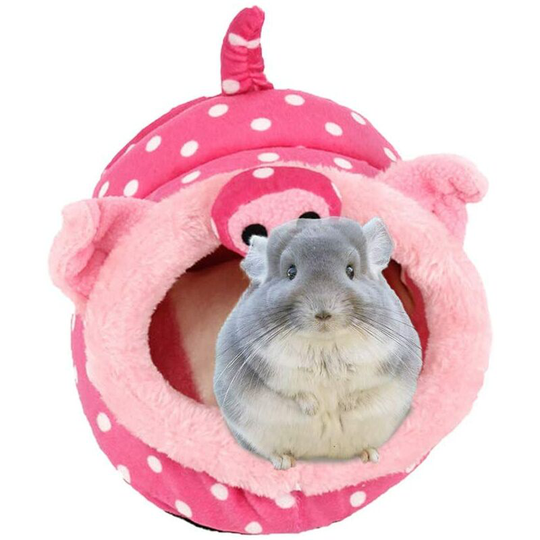 Nest Warm Lightweight Hamster Guinea Pigs Bed Nest Winter Rodent Pets Bed, Winter Warm Comfortable Nest for Ferret Rat Hamster Habitat (s, Pink)