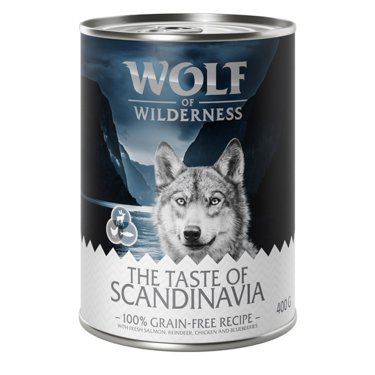 Wolf of Wilderness Adult "The Taste of" 6 x 400g - The Taste of Scandinavia - Reindeer, Salmon, Chicken