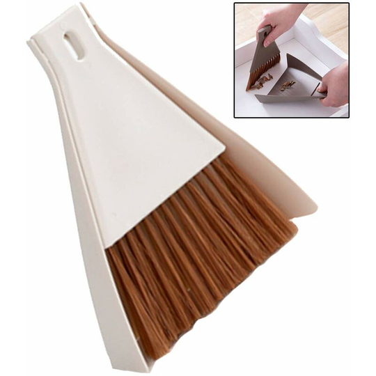 Brush Dustpan, Mini Broom Dustpan Whisk Set Hand Broom Whisk Snap-on Table Set for Keyboard Dustpan Portable Office Desk