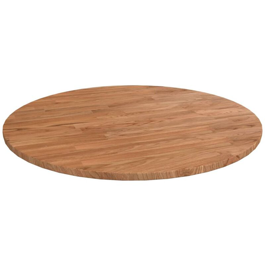 Round Table Top Light Brown Ø60x1.5 cm Treated Solid Wood Oak Vidaxl Brown