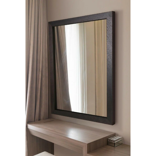 Azarius Wood Framed Wall Mounted Accent Mirror in Brown