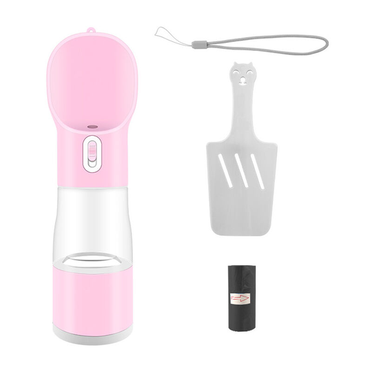 Muff - Portable Dog Water Bottle Pet Drinking Bottle Leak Proof Portable Puppy Water Bottle Dispenser 258ML Pink
