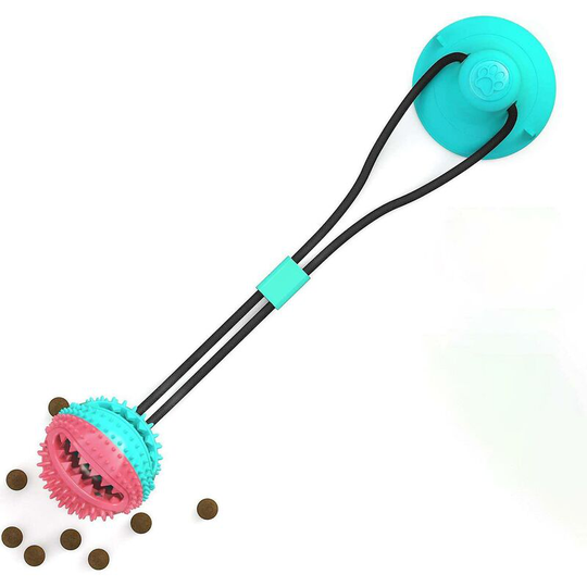 Pet Molar Bite Toy With Suction Cup Interactive Feeding Durable