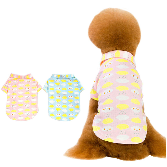 New pet T-shirt pet cotton polo shirt small fresh print two-legged dog pajamas m (chest 39', neck 27' back length 27, suitable for weight 5-6
