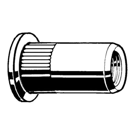 Qualfast - 10-OCSH-45 Blind Countersunk Rivet Nut Open Serrated Shank bzp (BX-250)