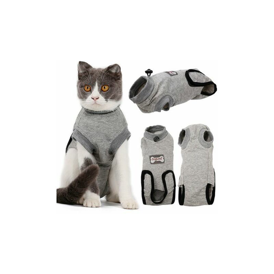 Cat Recovery Suit Abdominal Wound Skin Diseases E-Collar Cone Alternative Surgery Suit Pet Clothes - Muff