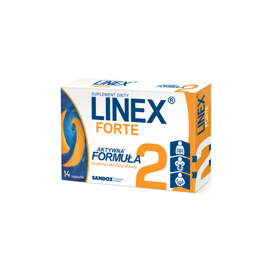 LINEX Forte 14 caps Antybiotykoterapia Wspomaganie Mikroflory Microflora SANDOZ