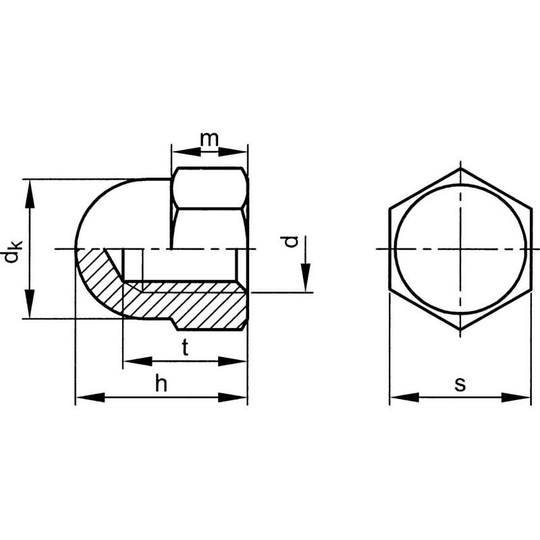 Qualfast - M12 Hex Dome Cap Nut High bzp (6)- you get 25