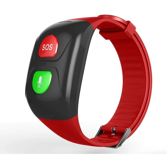 Sun Flowergb - Elderly Sos Smart Bracelet Smart Watch Gps Information Push Heart Rate Sleep Monitoring Anti-lost Wristwatch (Red)